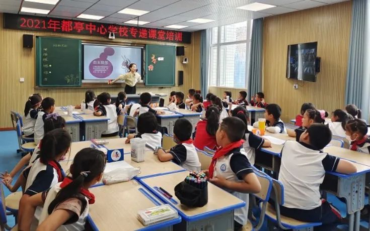 榨木小學、都亭一小的師生通過“專遞課堂”上美術(shù)課.jpg